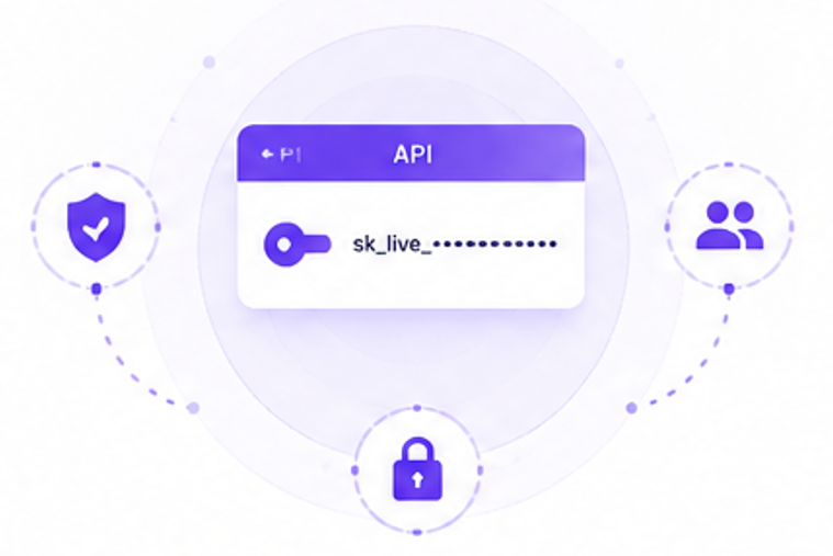 Secure API key with scoped permissions and TLS 1.3 encryption